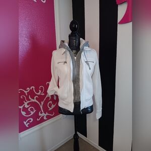 Rue21 Women's White and Gray Lined Sherpa Jacket XL